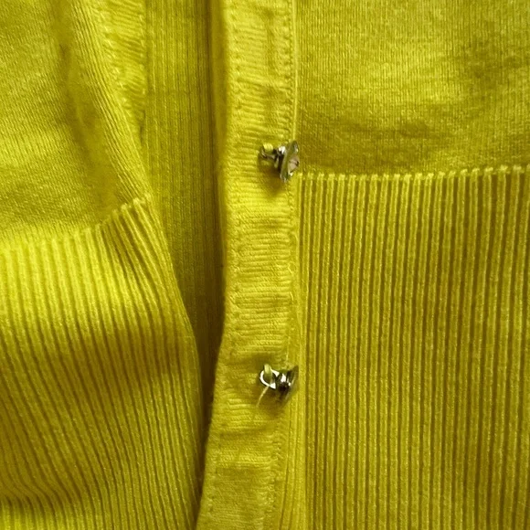 Grace Women’s Yellow Cardigan with Rhinestone buttons - Picture 6 of 6